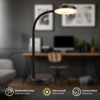 Tischleuchte Briloner 12 Watt LED Schwarz Tischlampe...