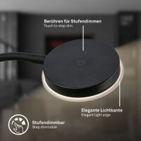 Tischleuchte Briloner 12 Watt LED Schwarz Tischlampe Touchdimmer