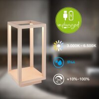 Akku-Leuchte Briloner 1,8 Watt LED Tischleuchte Beige CCT...
