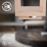 Akku-Leuchte Briloner 1,8 Watt LED Tischleuchte Beige CCT Touchdimmer IP44 Tischlampe