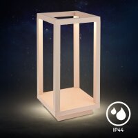 Akku-Leuchte Briloner 1,8 Watt LED Tischleuchte Beige CCT Touchdimmer IP44 Tischlampe