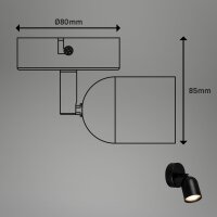 Strahler Briloner GU10 Spot Wandleuchte Schwarz Wandlampe
