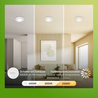 Briloner Klira LED Bad-Einbaustrahler 7589-036 – 3er Set dimmbar mit Farbtemperaturwahl, weiß, 3× 4,9 W, IP44