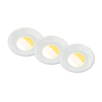 Briloner Klira LED Bad-Einbaustrahler 7589-036 – 3er Set dimmbar mit Farbtemperaturwahl, weiß, 3× 4,9 W, IP44