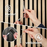 LED Stripe Briloner Starter-Set für Wandpaneele Fernbedienung, Verteiler-Box 260 cm RGB dimmbar