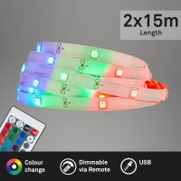 LED Band Briloner 22 Watt LED Stripe 30 Meter Fernbedienung RGB dimmbar