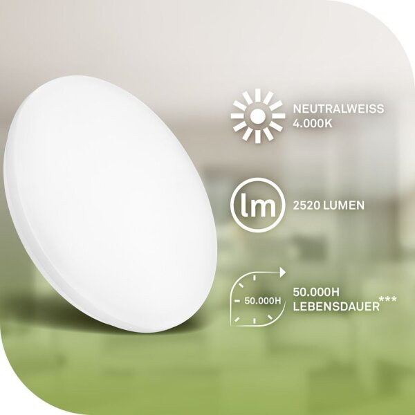 Deckenleuchte Briloner 12 Watt LED Deckenlampe Ultraenergieeffizient 37,5 cm