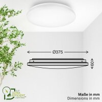 Deckenleuchte Briloner 12 Watt LED Deckenlampe Ultraenergieeffizient 37,5 cm