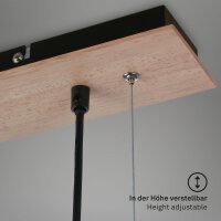 Pendelleuchte Briloner Rauch-Glas 5-flammig Holz Hängelampe