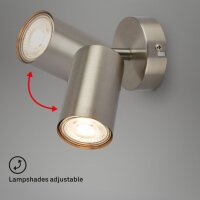 Strahler Briloner GU10 Fassung Silber Wandleuchte Spot...