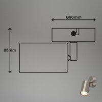 Wandstrahler Spot, Silber, 9 Watt (exkl.), 8 x 8 cm – Briloner