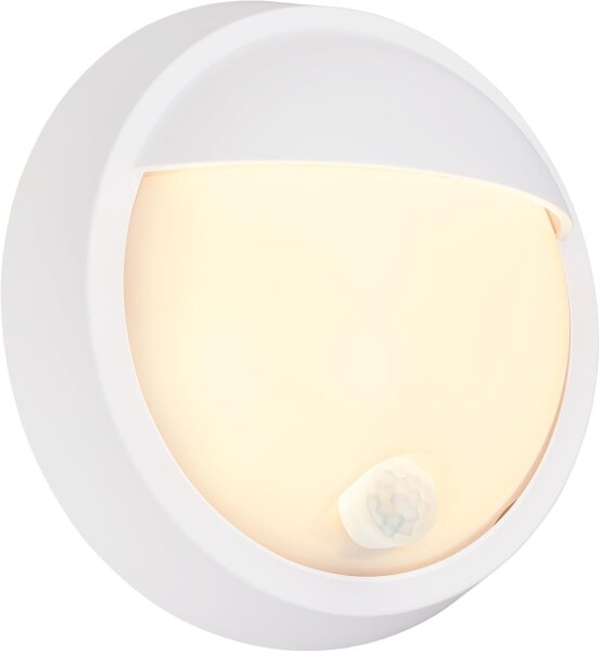Akku-Leuchte Briloner Außenlampe 4 Watt LED Sensor Wandlampe Weiß 17 cm IP44