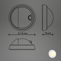 Akku-Leuchte Briloner Außenlampe 4 Watt LED Sensor Wandlampe Weiß 17 cm IP44