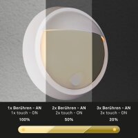 Akku-Leuchte Briloner Außenlampe 4 Watt LED Touchdimmer Wandleuchte IP44 Weiß Wandlampe 17 cm