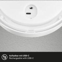 Akku-Wandlampe Akku-Leuchte Touch, Weiß, 4 Watt, 700lm, 3000K, Touchdimmer, IP44 – Briloner