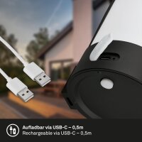 Akku-Leuchte Briloner 1 Watt LED Tischleuchte Schwarz IP44 Touchdimmer Tischlampe