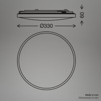 Badleuchte Briloner Deckenleuchte 22 Watt LED Sternenhimmel Deckenlampe 33 cm Badezimmerlampe
