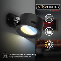 Akku-Leuchte Briloner Wandleuchte 1,6 Watt LED Schwarz...