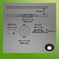 Einbauleuchten Briloner 3 x 4,9 Watt LED Schwarz CST Lichtfarbe wählbar Einbauspots 430 Lumen
