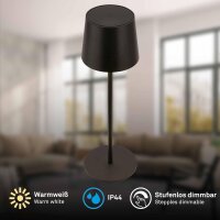 Akku-Leuchte Briloner Tischlampe 1,8 Watt LED Touchdimmer...