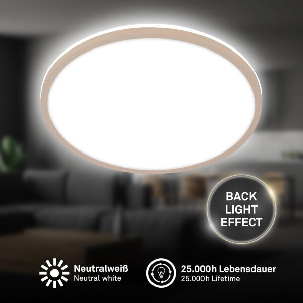 Deckenleuchte Briloner 15 Watt LED Backlight Beige Deckenlampe