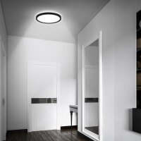 Briloner LED Deckenleuchte Schwarz Ø29cm IP44 Sensor Backlight 18W 2400lm Neutralweiß