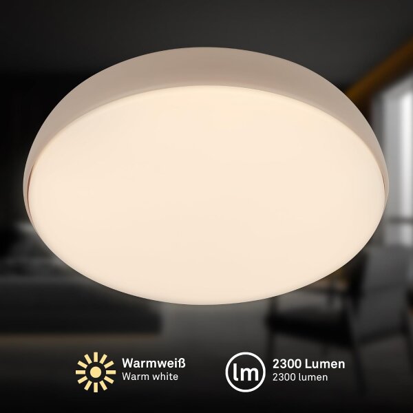 Deckenleuchte Briloner 22 Watt LED Fernbedienung Deckenlampe Beige dimmbar CCT 35 cm