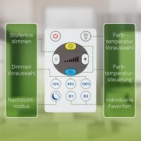 Deckenleuchte Briloner 11,4 Watt LED Panel Fernbedienung Deckenlampe Dimmbar CCT 29,3 cm