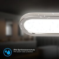 Badleuchte Briloner 10 Watt LED Wandlampe Chrom 35 cm Backlight