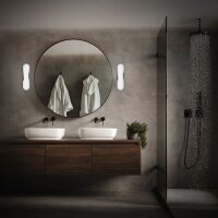 Badleuchte Briloner 10 Watt LED Wandlampe Chrom 35 cm Backlight