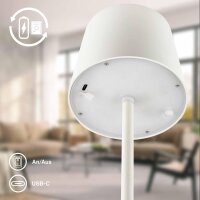 Akku-Leuchte Briloner Tischlampe 1,8 Watt LED Touchdimmer Altweiß IP44 Tischleuchte