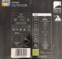 EGLO MONTEROLO-C Außenleuchte Smarte Außenkugel 60 cm 9 Watt LED CCT + RGB Gartenkugel
