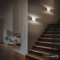 Akku-Leuchte Briloner 3 Watt LED Wandlampe ohne Bohren Weiß Bewegungsmelder Wandleuchte