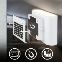 Akku-Wandlampe Akku-Leuchte, Weiß, 3 Watt, 270lm, 3000K, mit Bewegungsmelder – Briloner
