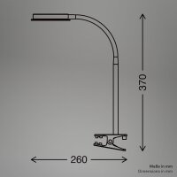 Klemmlampe Klemmleuchte, Weiß, 3,2 Watt, 350lm, 3000K, 26 x 37 cm – Briloner