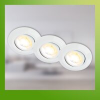 Briloner LED Einbaustrahler 3er Set Weiß Schwenkbar...