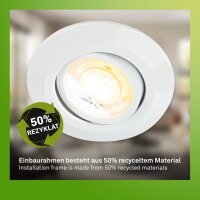 Briloner LED Einbaustrahler 3er Set Weiß Schwenkbar CRI90 CCT-Switch Recycelt (7586-036)