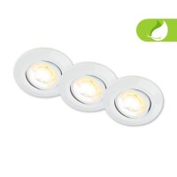 LED Einbauleuchten, Weiß (Matt), Bohrloch 6,8 cm, 3x5W, 430lm, CCT einstellbar – Briloner