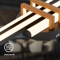 Deckenleuchte Briloner Frame 21 Watt LED Schwarz / Holz Deckenlampe