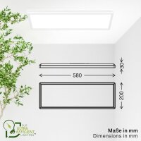 Deckenleuchte Briloner 14 Watt LED Panel Deckenlampe Ultraenergieeffizient 3000 Lumen 58 x 20 cm