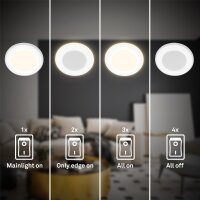 LED Einbauleuchten Gima, Weiß-Matt, 3x4,9W, 425lm, 3000K, Memory-Funktion, IP20 – Briloner