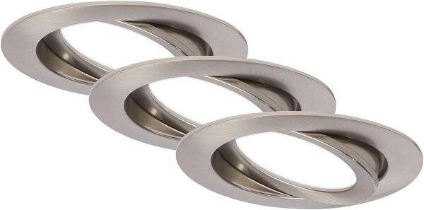 Einbauleuchten Briloner 3er Set Nickelmatt Neutralweiß 7 Watt LED schwenkbar Einbaupanel