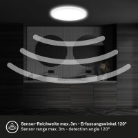 Briloner Move LED Deckenleuchte Weiß Ø29cm IP44 Sensor Backlight 18W 2400lm Neutralweiß