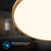 LED Deckenlampe Badleuchte, Holz, 18 Watt, 1850lm, 3000K, IP44, Ø 33 cm – Briloner