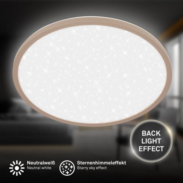Deckenleuchte Briloner 22 Watt LED Sternenhimmel Deckenlampe Beige 37,5 cm