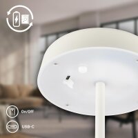 Akku-Tischlampe Akku-Leuchte, Altweiß, 2 Watt, 200lm, 3000K, Touchdimmer, IP44 – Briloner