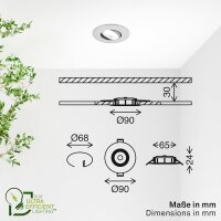 Einbauleuchten briloner 3 x 2 Watt LED Ultraenergieeffizient Spots Chrom-matt Einbaulampe 4000K