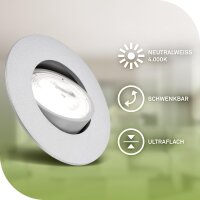 LED Einbauspots Ultraenergieeffizient, Chrom-matt, Bohrloch 6,8 cm, 3x2W, 360lm – Briloner