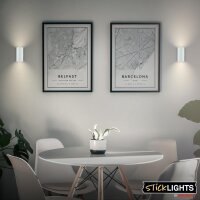 Akku-Leuchte Briloner 2 Watt LED Weiß Wandlampe TouchdimmerWandleuchte Montage ohne Bohren