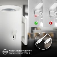 Akku-Leuchte Briloner 2 Watt LED Weiß Wandlampe TouchdimmerWandleuchte Montage ohne Bohren